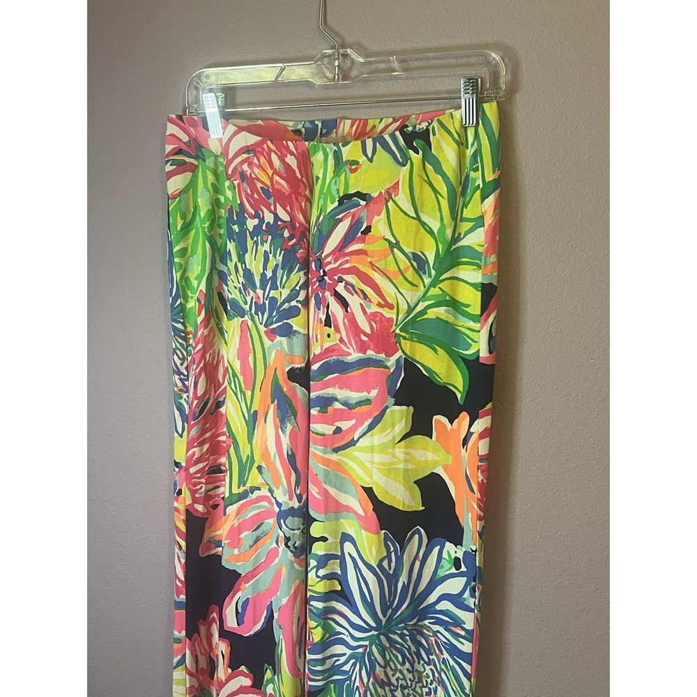 Lilly Pulitzer Floral Multicolor Georgia May Palazzo Pants Travelers Palm Small - Picture 2 of 5